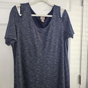 Striped Navy Blue Women's Dress